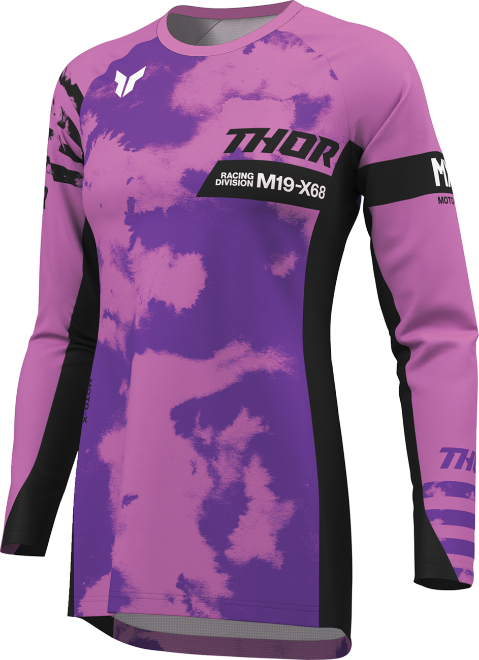 Adult - Thor Women's Launchmode Bleach Jersey - Black/Orchid