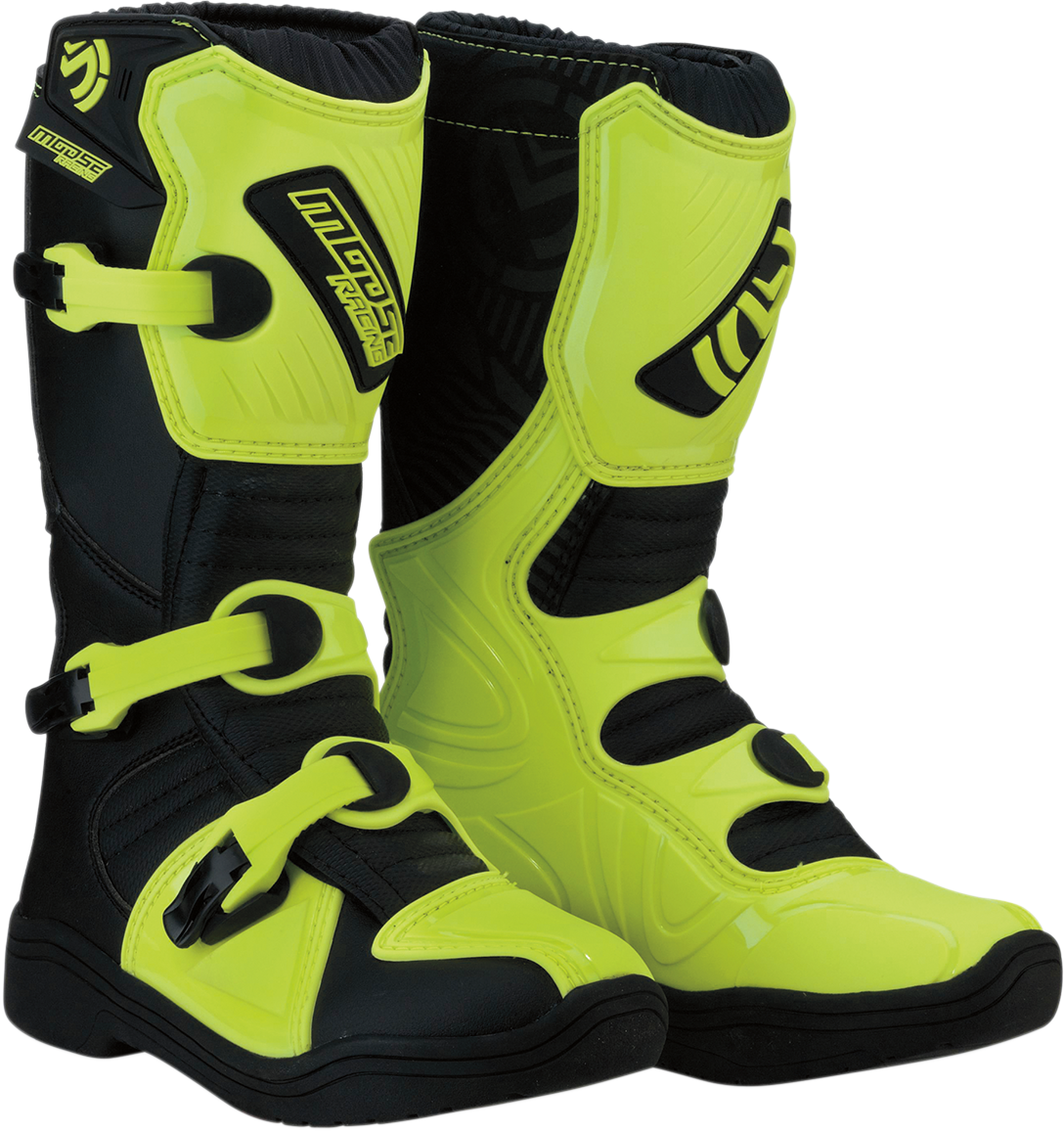 Youth - Moose M1.3™ Youth Boots - Black/Hi-Viz Yellow