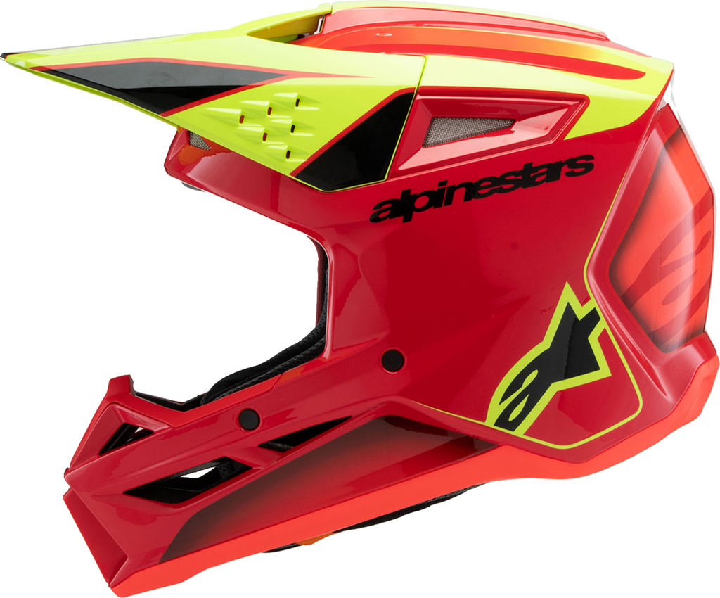 Youth - Alpinestars SM3 Fray Helmet - Gloss Red/Yellow Fluo/Black