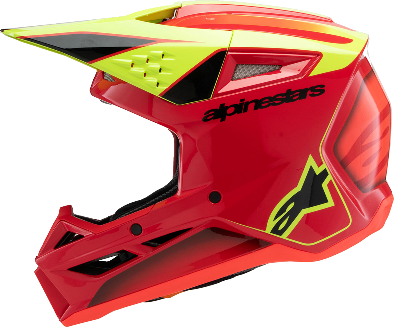 Youth - Alpinestars SM3 Fray Helmet - Gloss Red/Yellow Fluo/Black