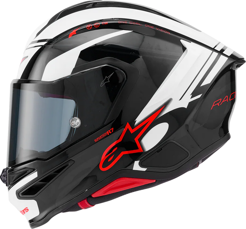 Adult - Alpinestars Supertech R7 A-Core Helmet - Gloss Black/White/Red