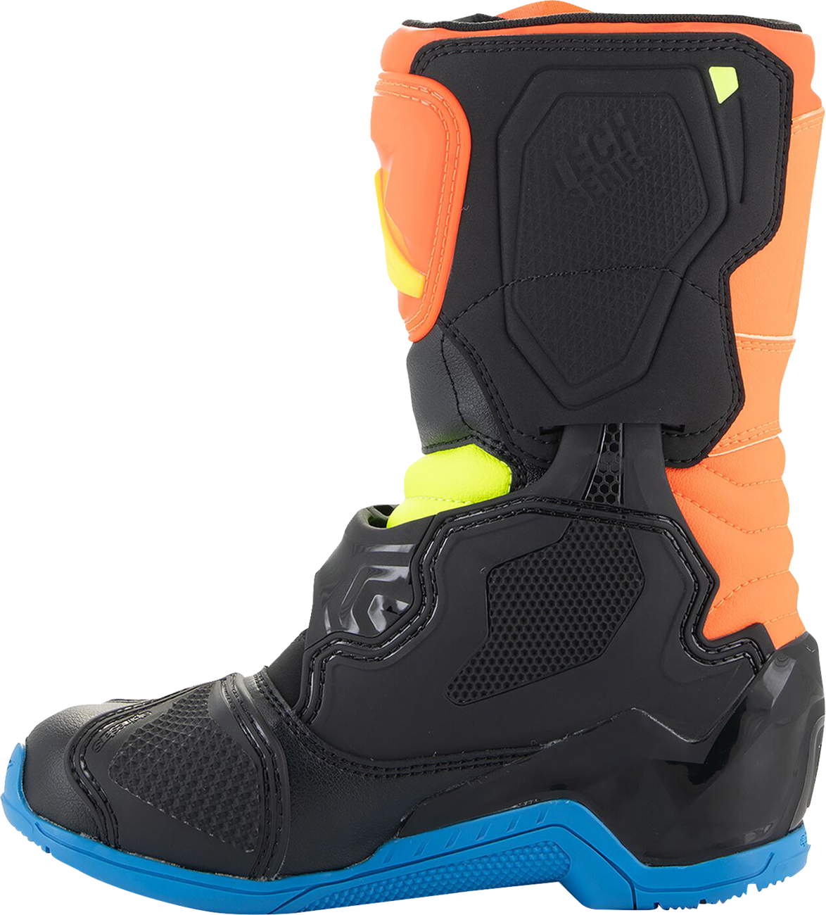 Adult - Alpinestars Kids Tech 3S Boots - Fluorescent Orange/Fluorescent Yellow/Blue