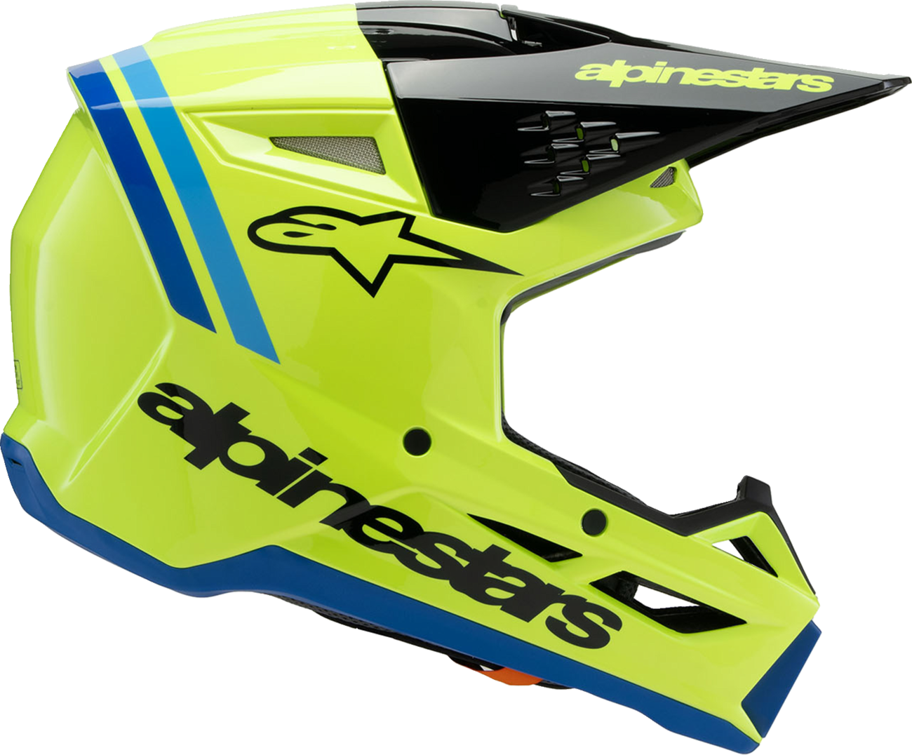 Youth - Alpinestars SM3 Radium Helmet - Gloss Yellow Fluo/Black/Blue