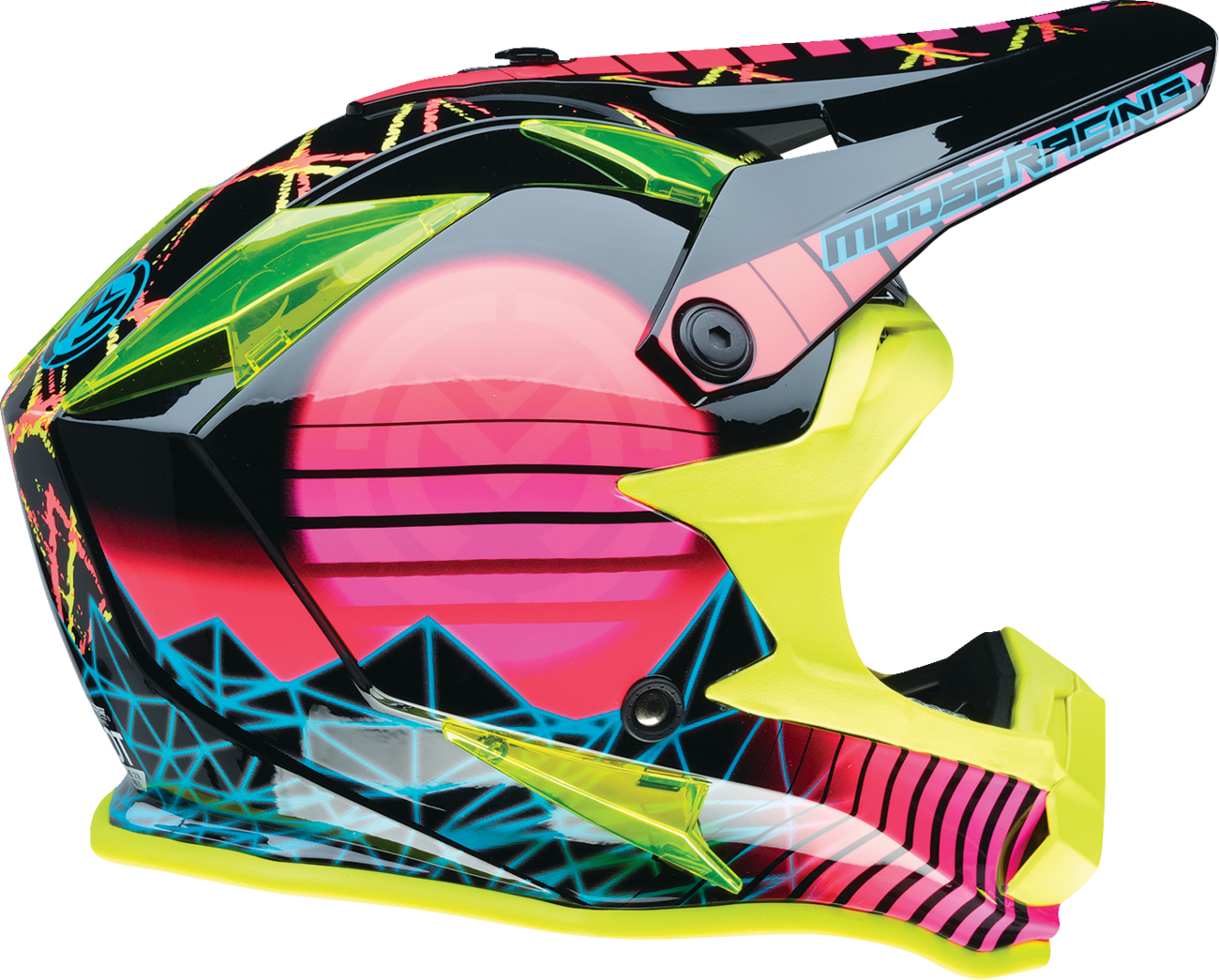 Youth - Moose F.I. Vaporwave MIPS® Helmet - Black/Pink/Yellow