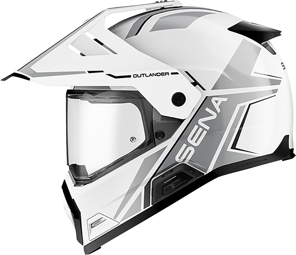 Adult - Sena Outlander Helmet - Gloss White