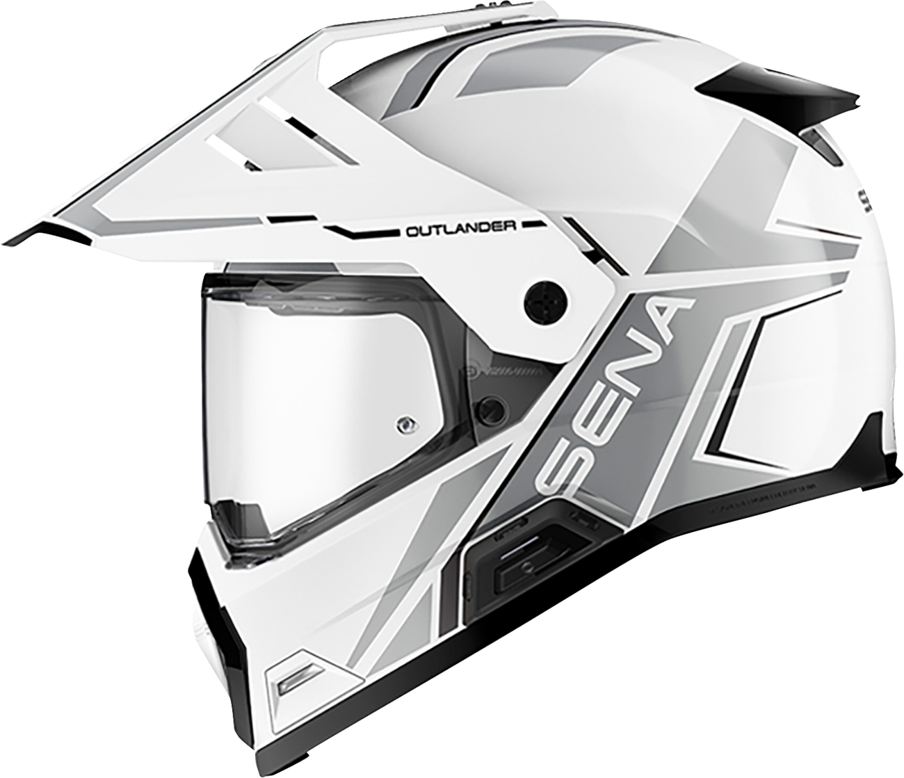 Adult - Sena Outlander Helmet - Gloss White