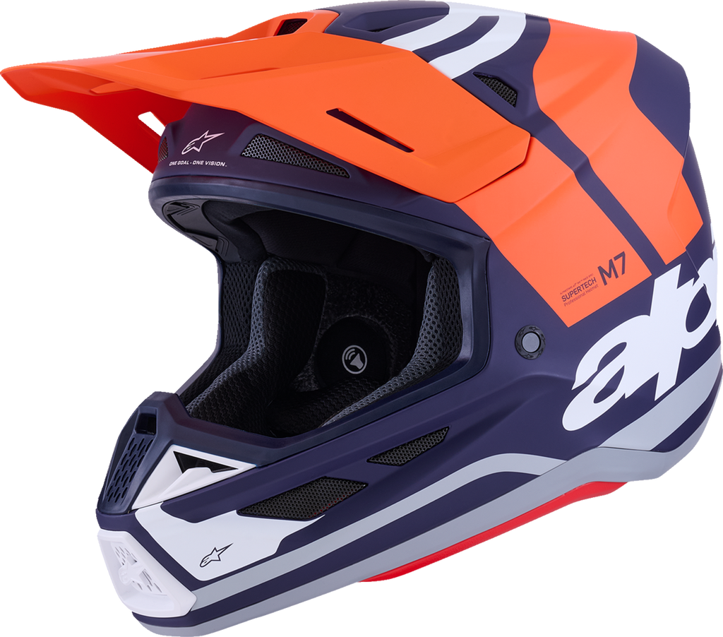 Adult - Alpinestars SM7 Core Helmet - Matte Orange/Blue