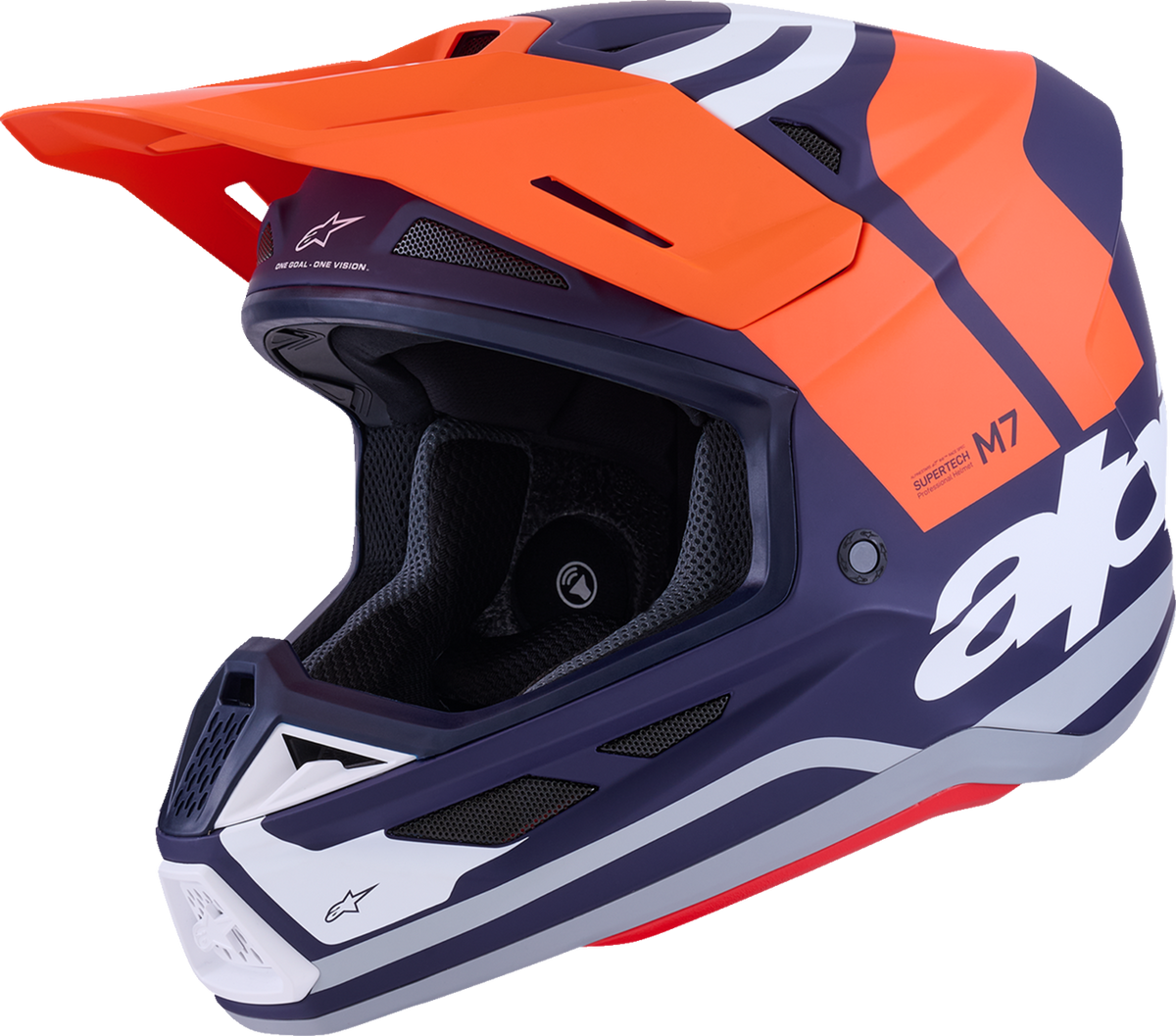 Adult - Alpinestars SM7 Core Helmet - Matte Orange/Blue