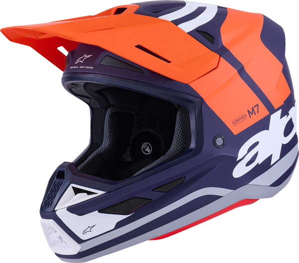 Adult - Alpinestars SM7 Core Helmet - Matte Orange/Blue
