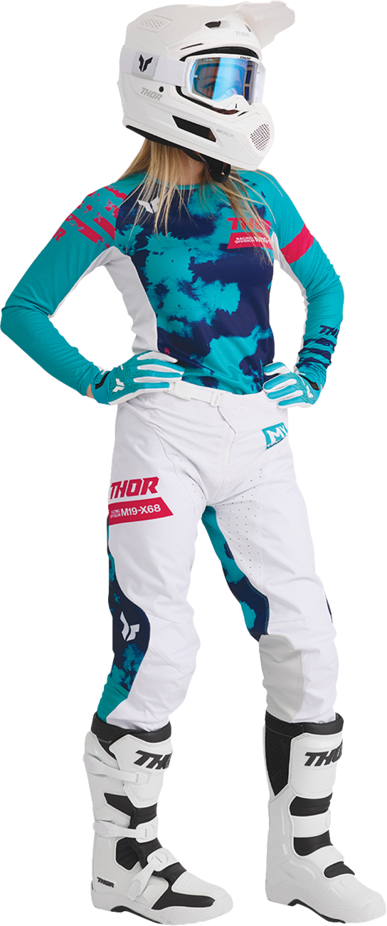 Adult - Thor Women's Launchmode Bleach Jersey - White/Aqua