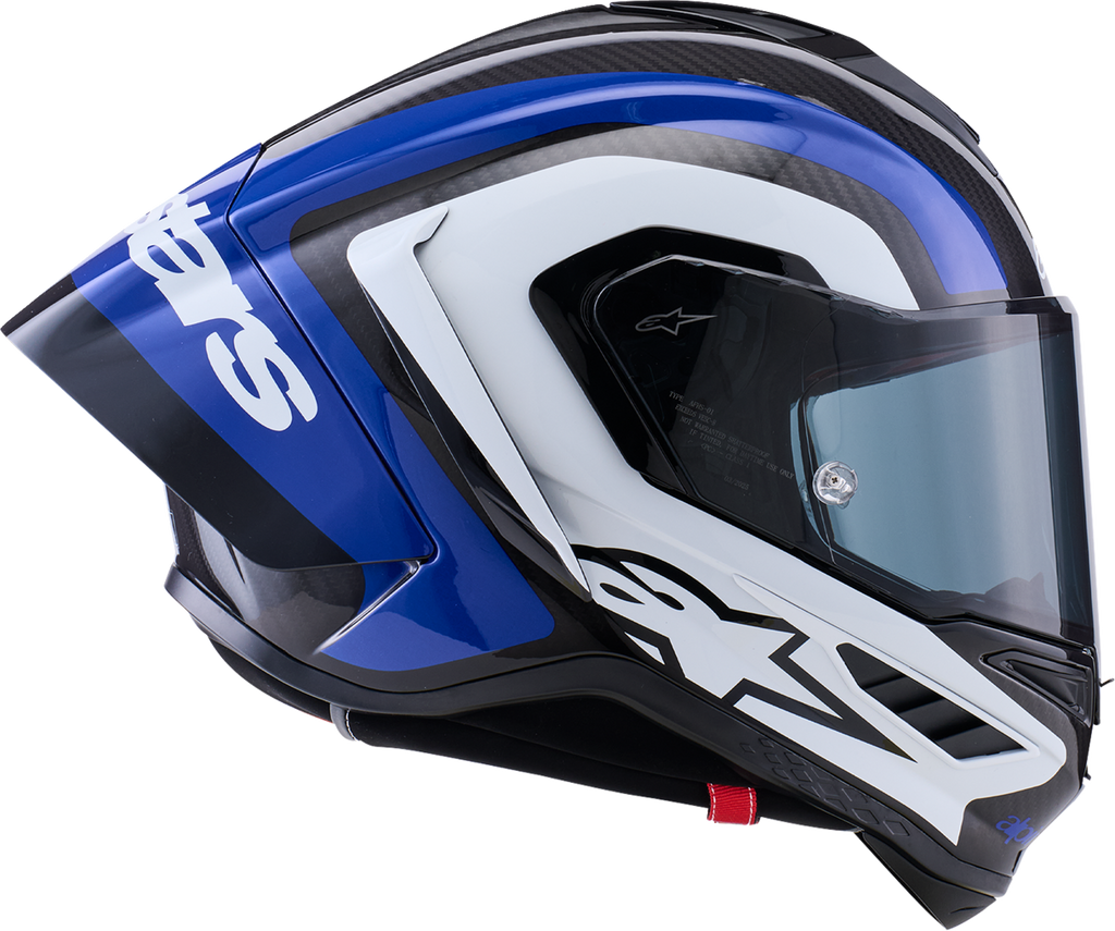 Adult - Alpinestars Supertech R10 Arius Helmet - Gloss Black/White/Blue