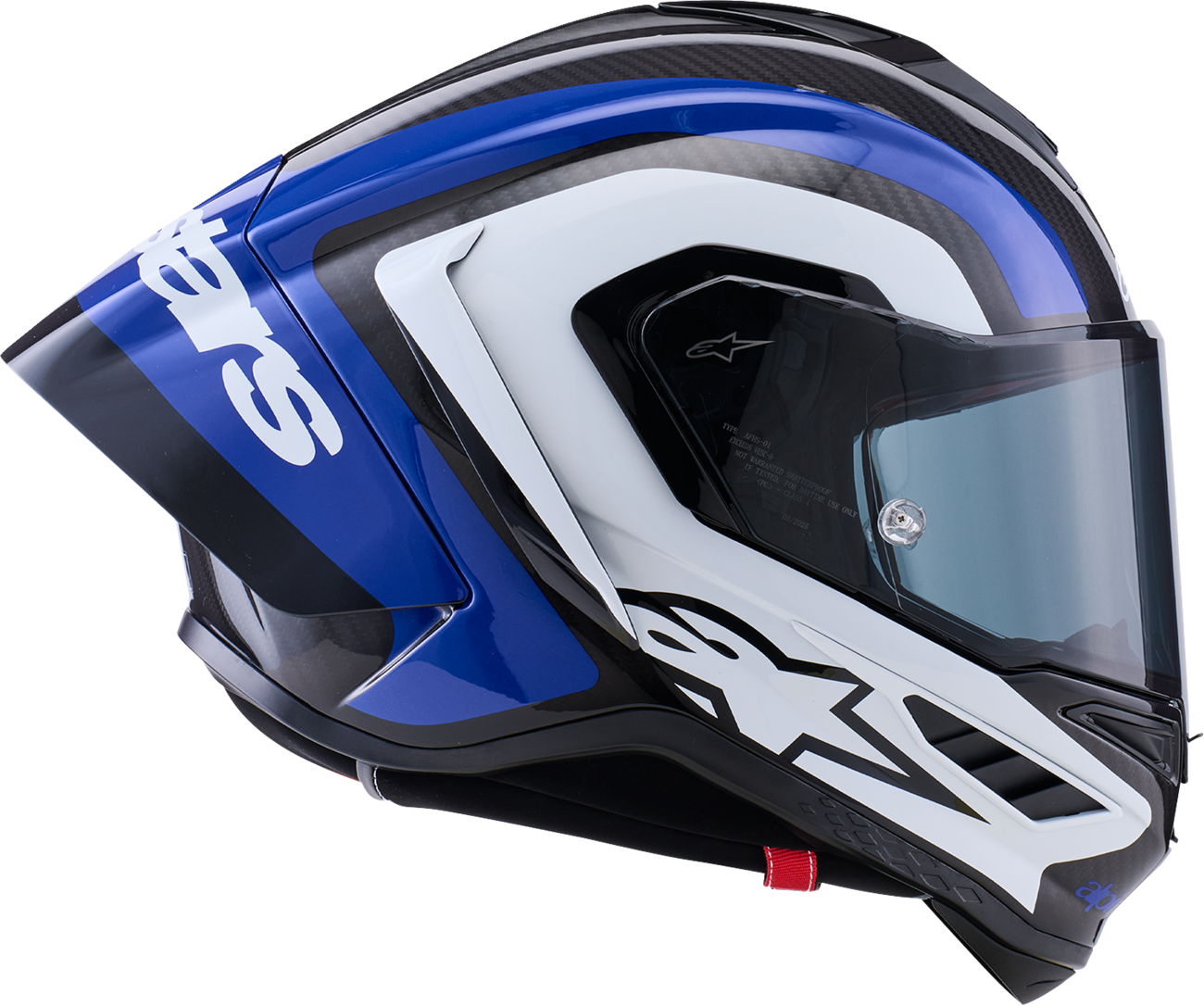 Adult - Alpinestars Supertech R10 Arius Helmet - Gloss Black/White/Blue