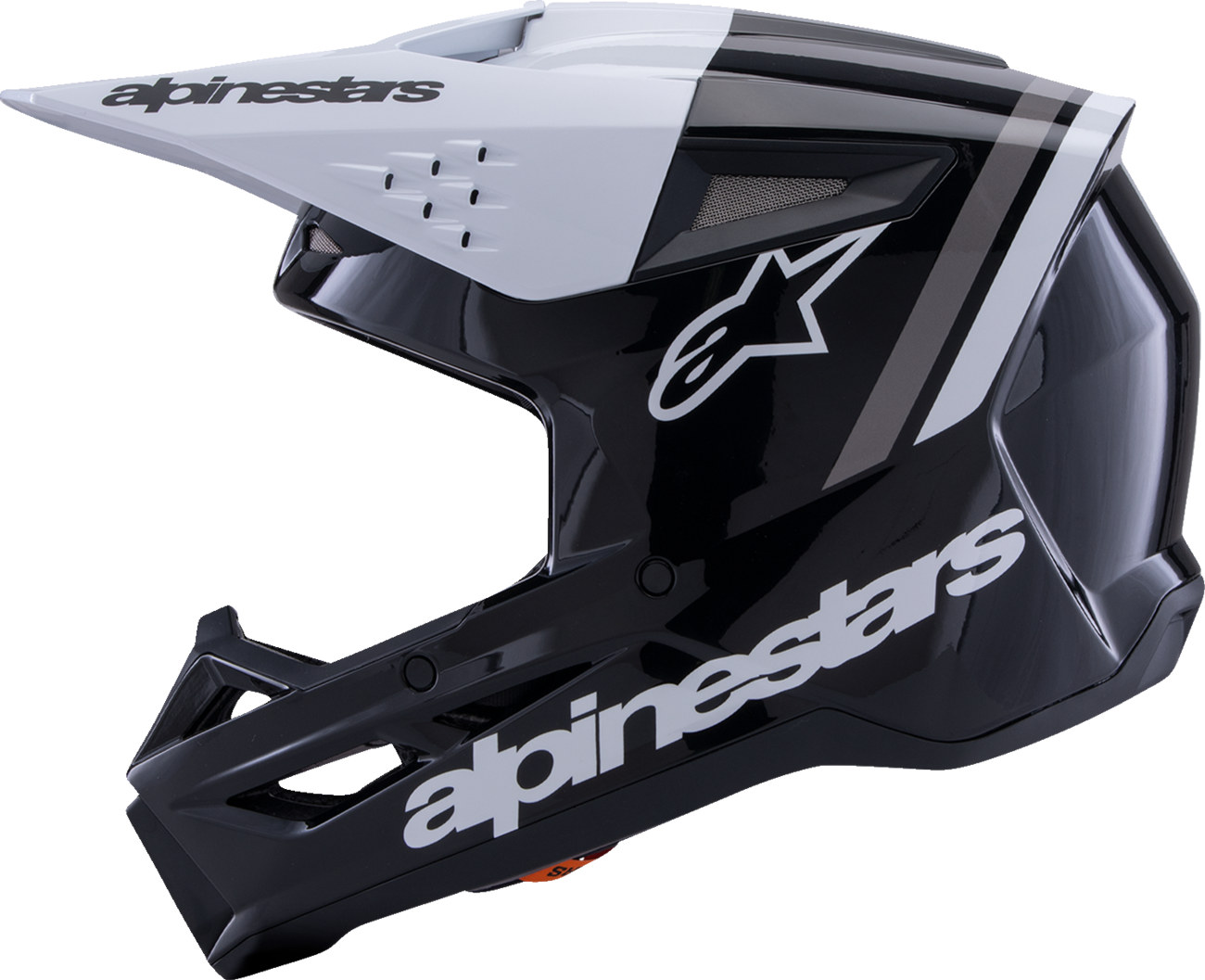 Adult - Alpinestars SM3 Radium Helmet - Gloss Black/White/Gray