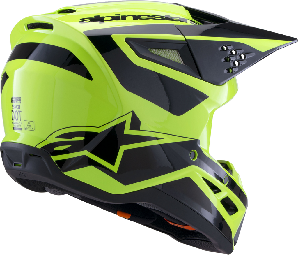 Adult - Alpinestars SM3 Heat Helmet - Gloss Yellow Fluo/Black