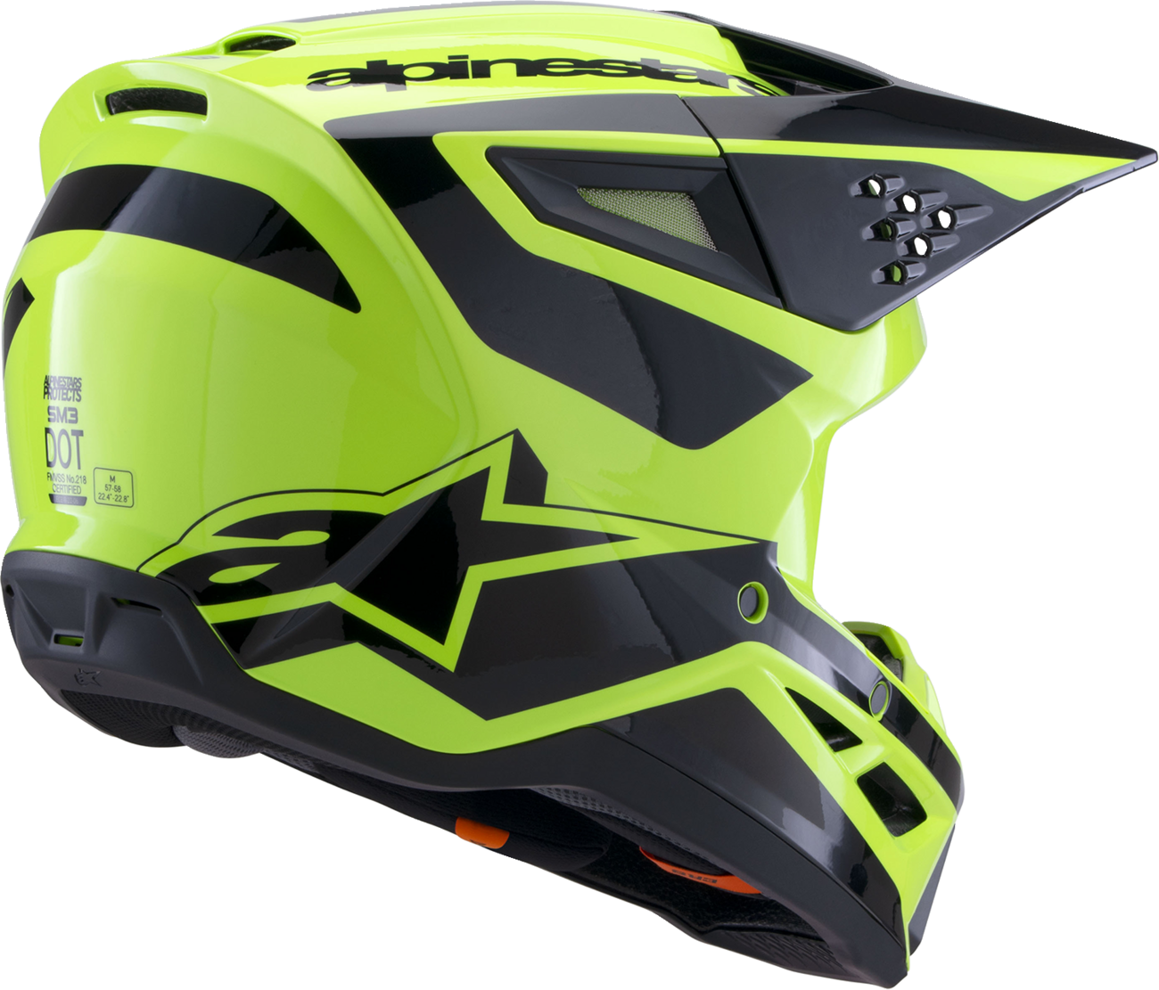 Adult - Alpinestars SM3 Heat Helmet - Gloss Yellow Fluo/Black