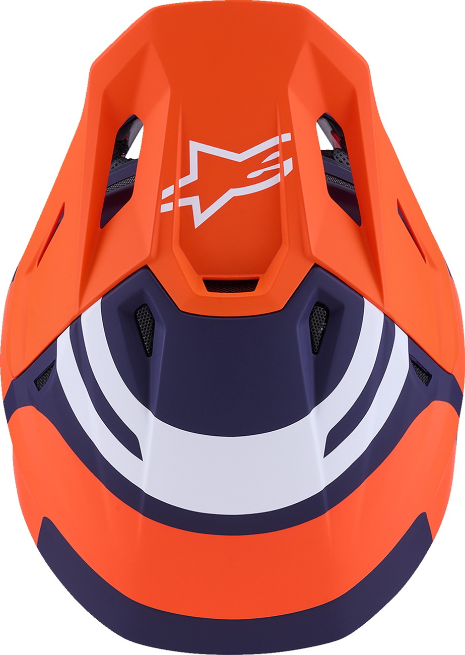 Adult - Alpinestars SM7 Core Helmet - Matte Orange/Blue