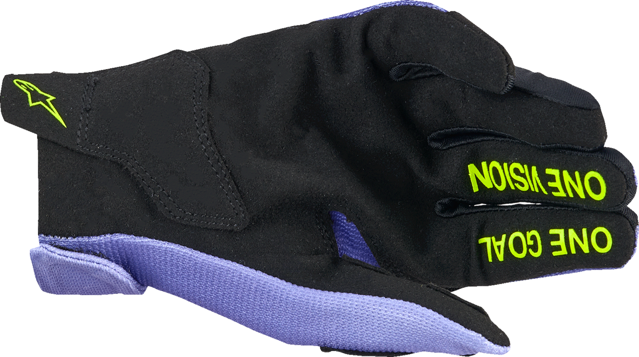 Youth - Alpinestars Radar Gloves - Purple/Fluo Yellow