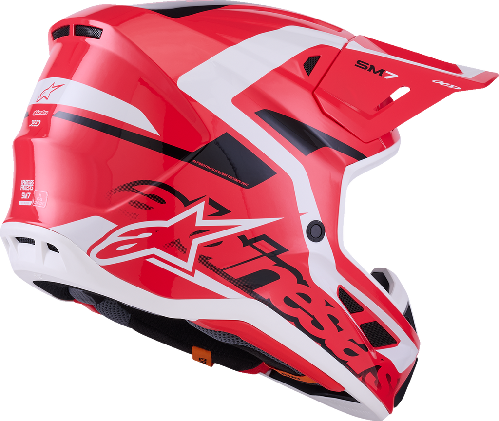 Adult - Alpinestars SM7 Deed Helmet - Gloss Red/Black/White