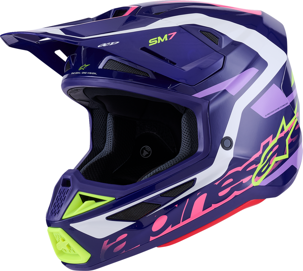 Adult - Alpinestars SM7 Deed Helmet - Gloss Purple/Pink