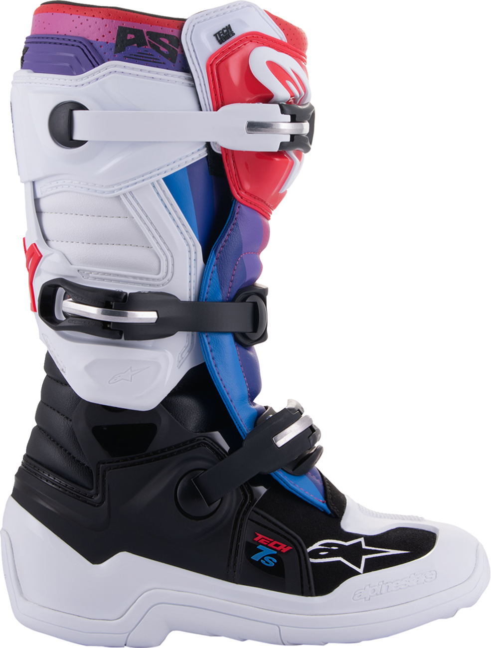 Youth - Alpinestars Tech 7S Boots - White/Black/Rainbow