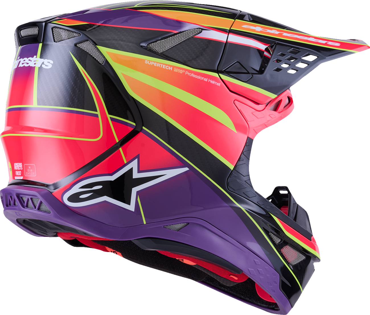 Adult - Alpinestars Supertech M10 Era MIPS® Helmet - Gloss Pink/Violet/Yellow Fluo
