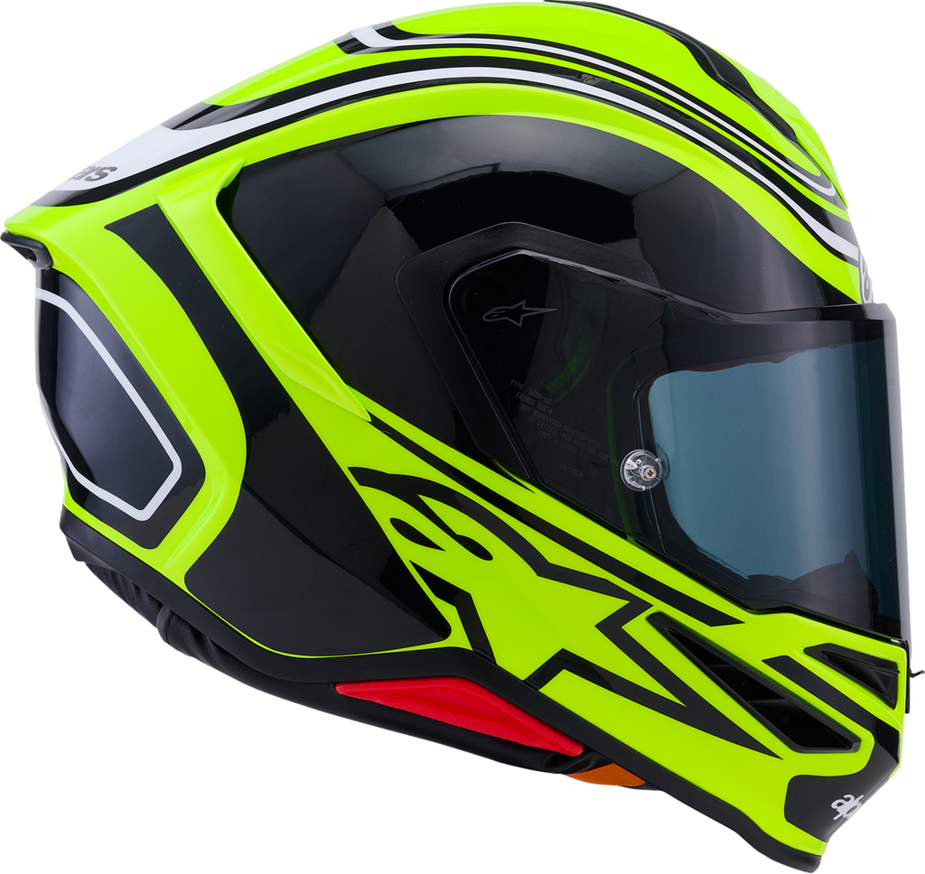 Adult - Alpinestars Supertech R7 Zeal Helmet - Gloss Yellow Fluo/Black/White