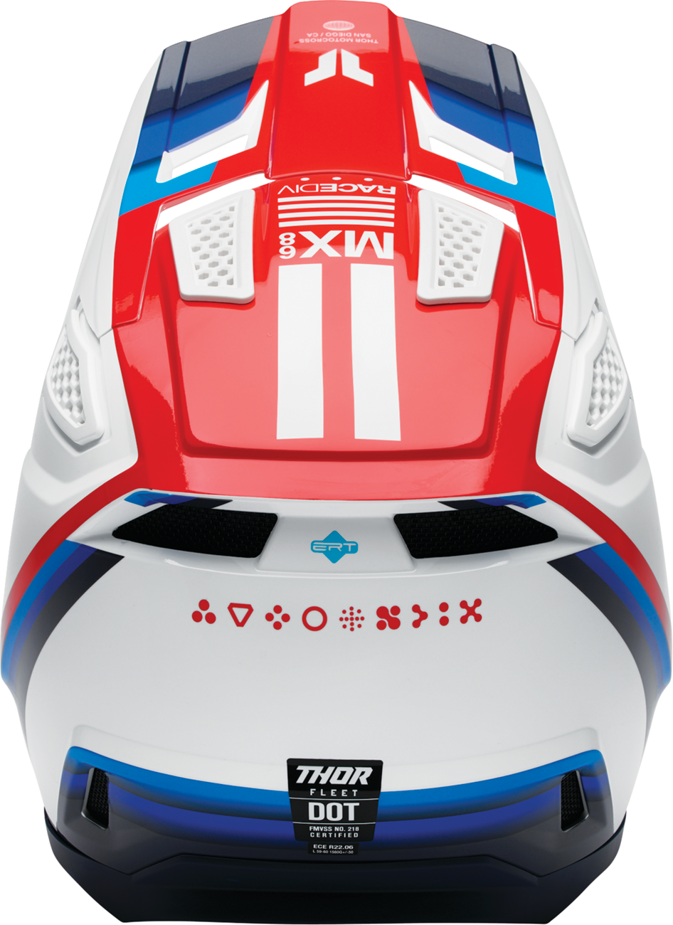 Adult - Thor Fleet Defy Helmet - White/Red/Blue