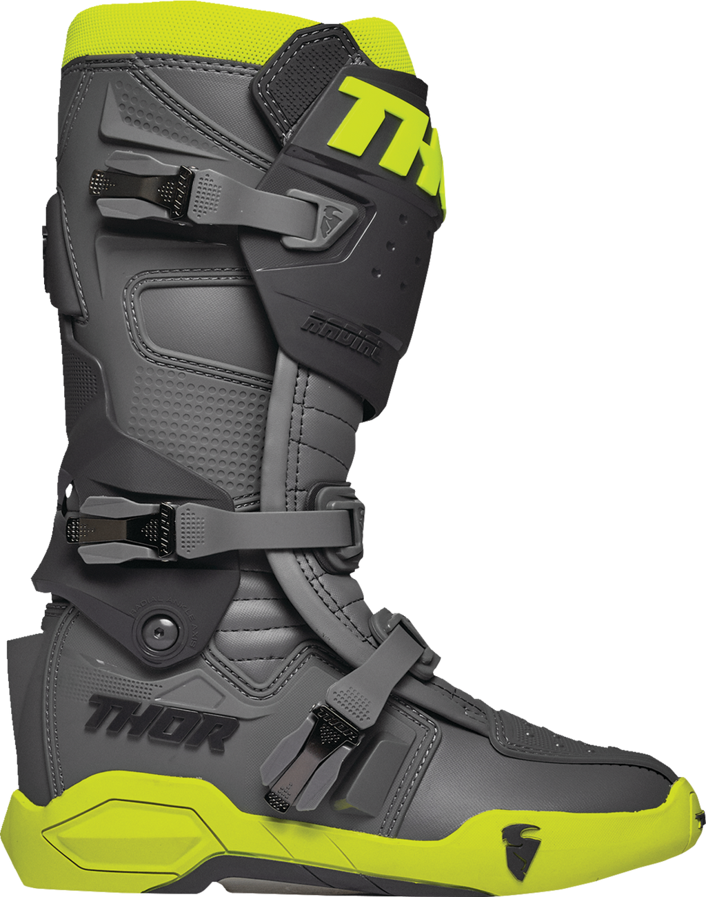 Adult - Thor Radial MX Boots - Gray/Fluorescent Yellow