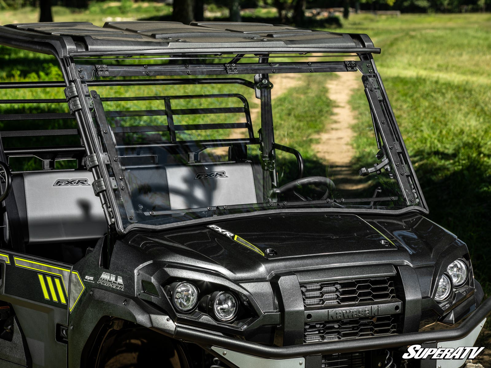 KAWASAKI MULE PRO SCRATCH RESISTANT FLIP WINDSHIELD