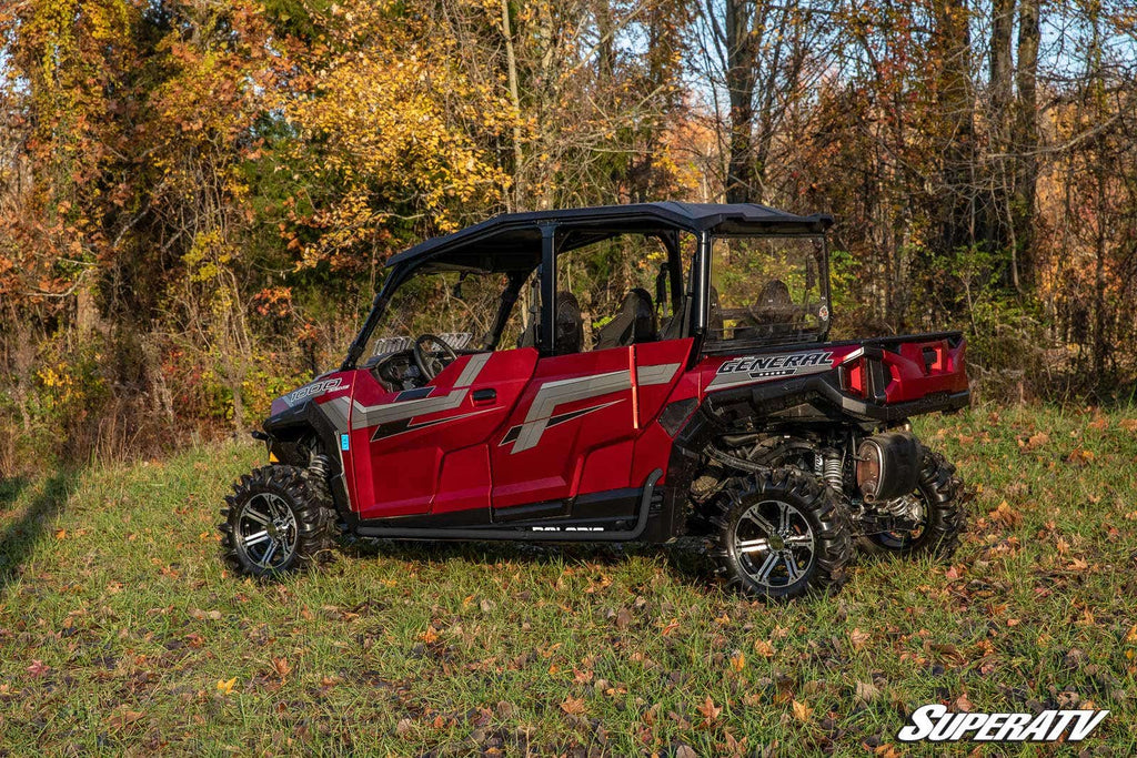POLARIS GENERAL 4 HEAVY DUTY NERF BARS - WRINKLE BLACK