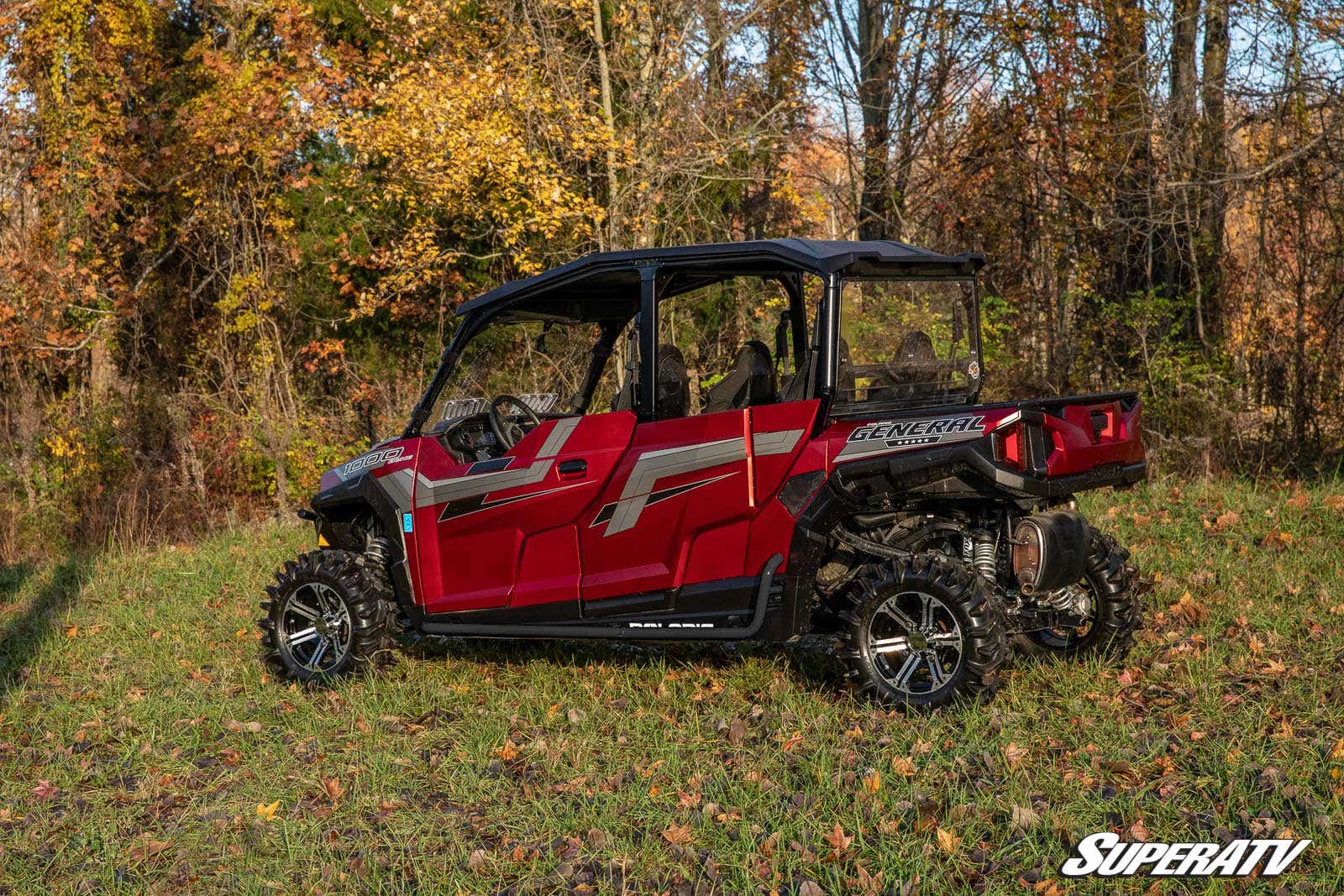 POLARIS GENERAL 4 HEAVY DUTY NERF BARS - WRINKLE BLACK