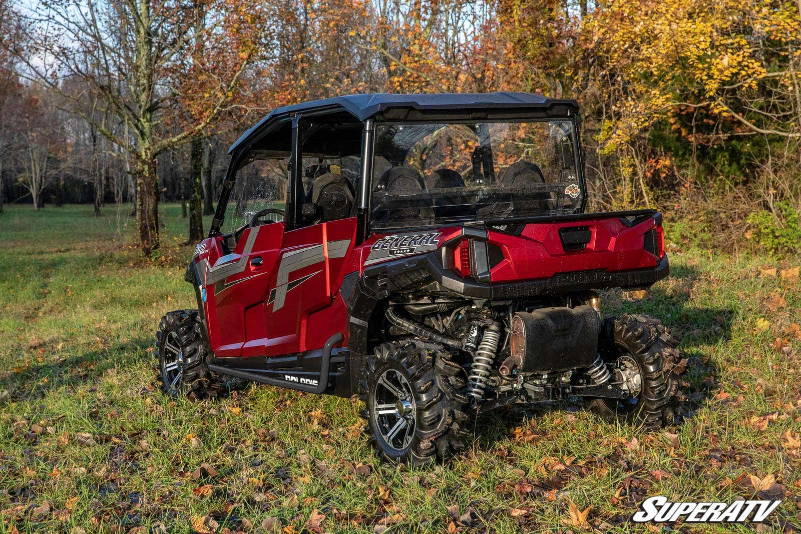POLARIS GENERAL 4 HEAVY DUTY NERF BARS - WRINKLE BLACK