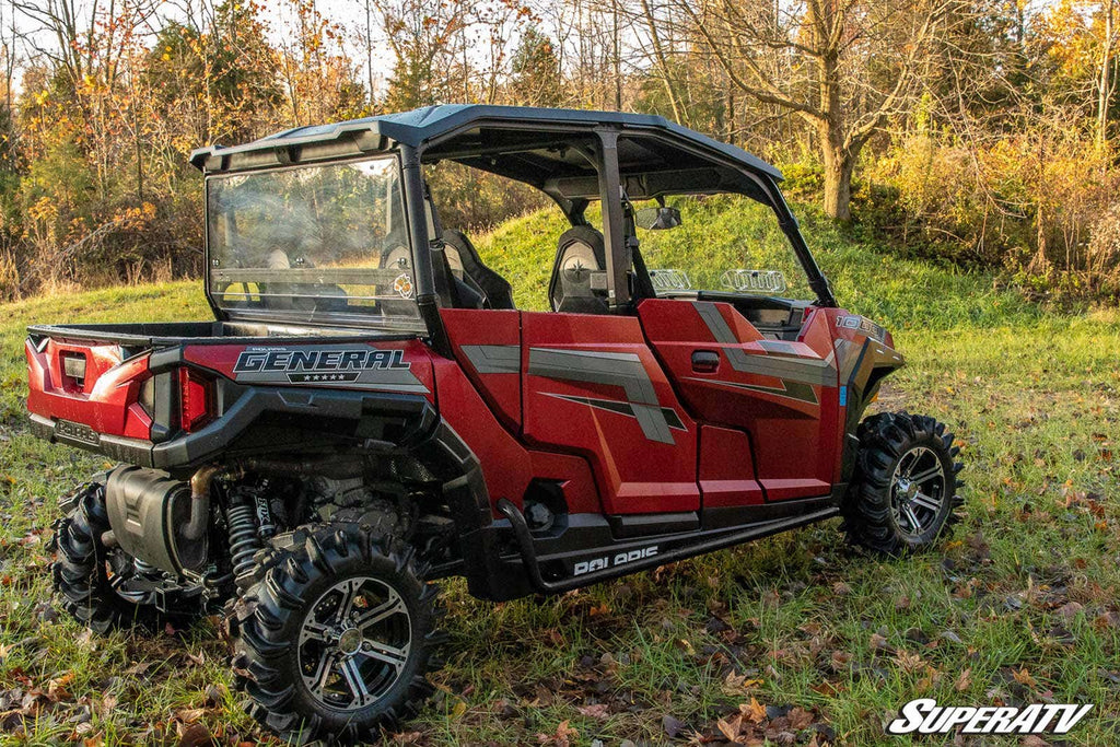 POLARIS GENERAL 4 HEAVY DUTY NERF BARS - WRINKLE BLACK
