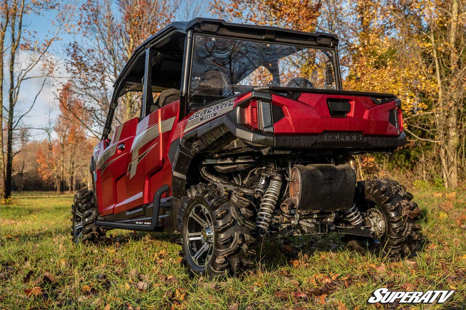 POLARIS GENERAL 4 HEAVY DUTY NERF BARS - WRINKLE BLACK