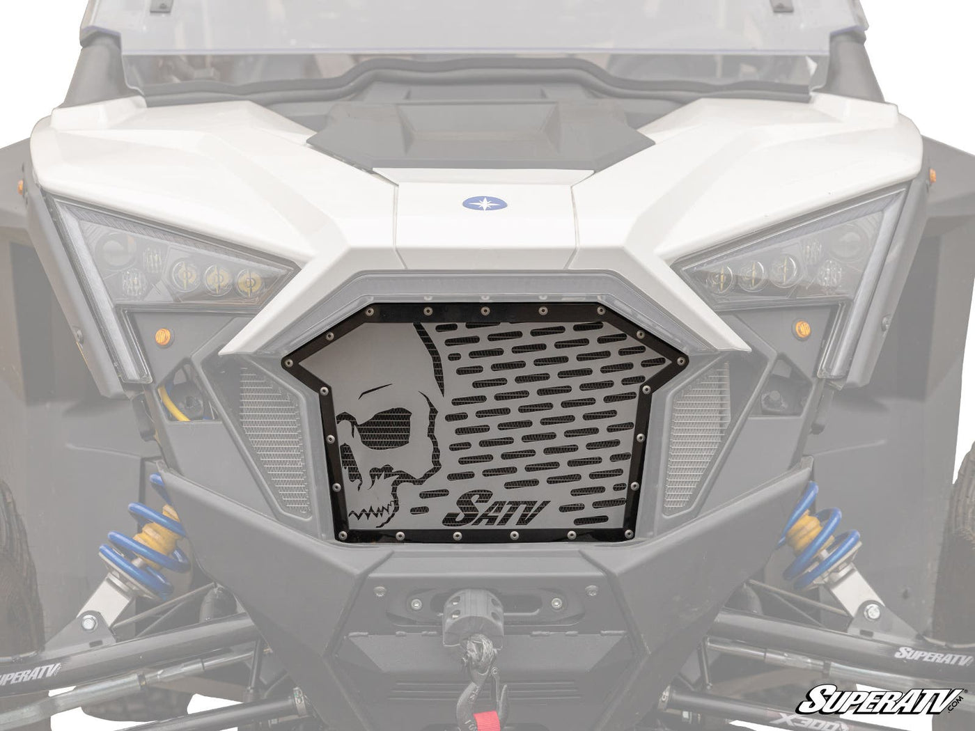 POLARIS RZR TURBO R SKULL STYLE GRILLE INSERT