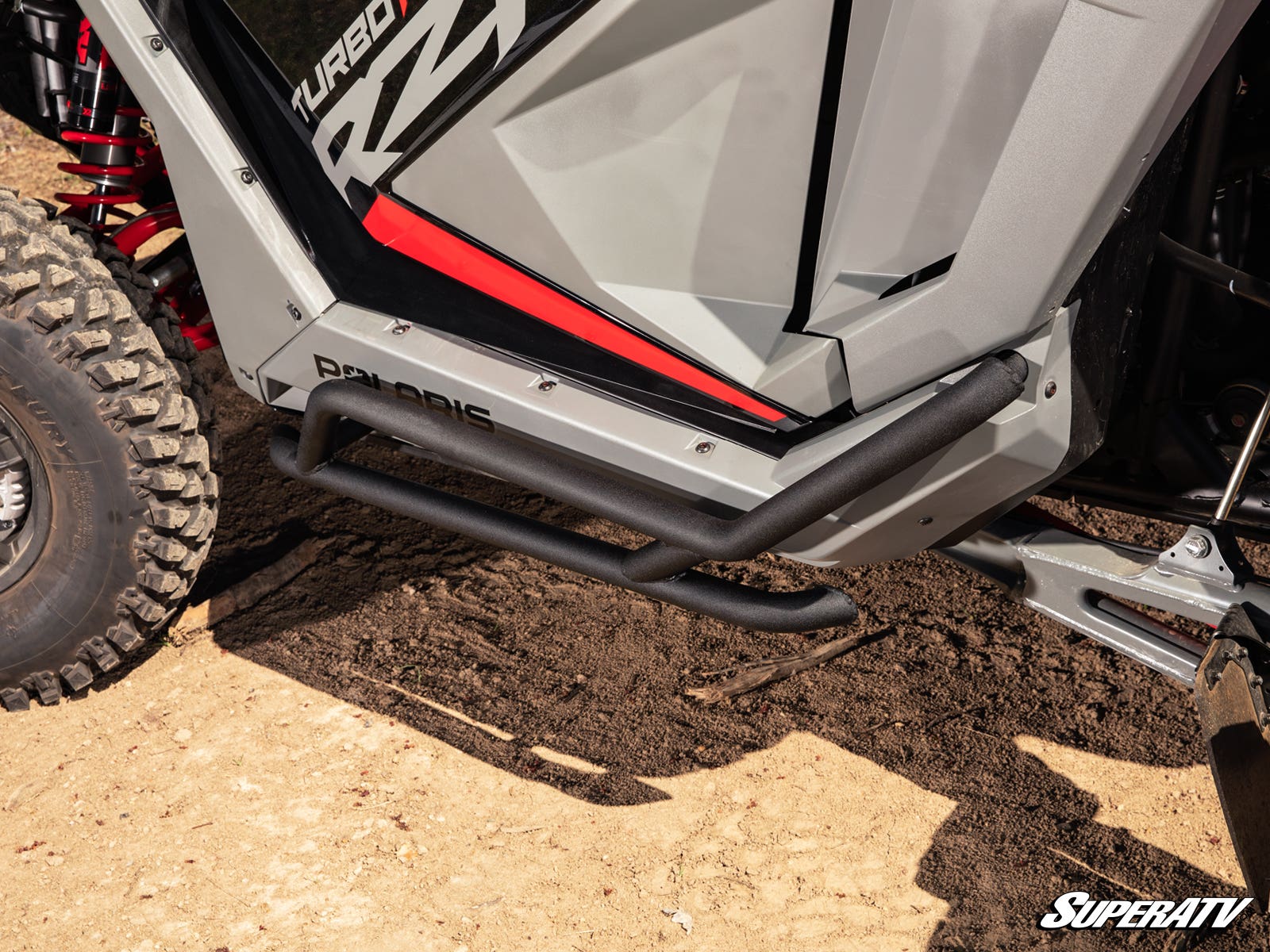 POLARIS RZR TURBO R ROCK SLIDER NERF BARS