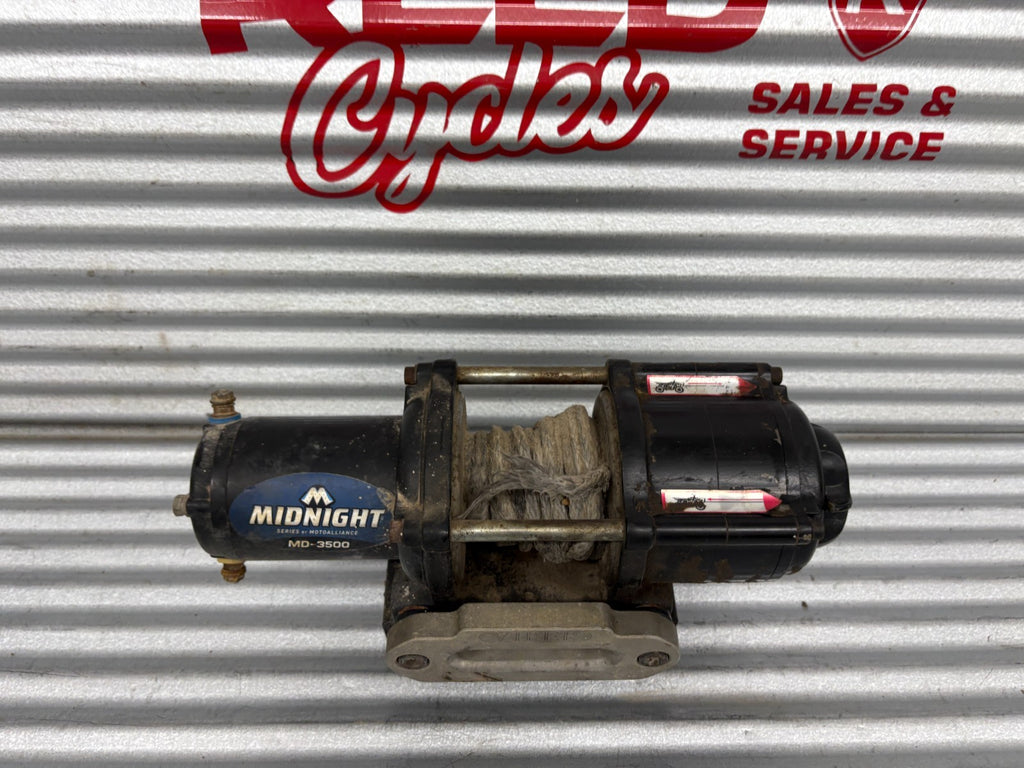 VIPER Midnight MD-3500 UTV/ATV 3500lb Black Synthetic Rope Winch Wiring Included