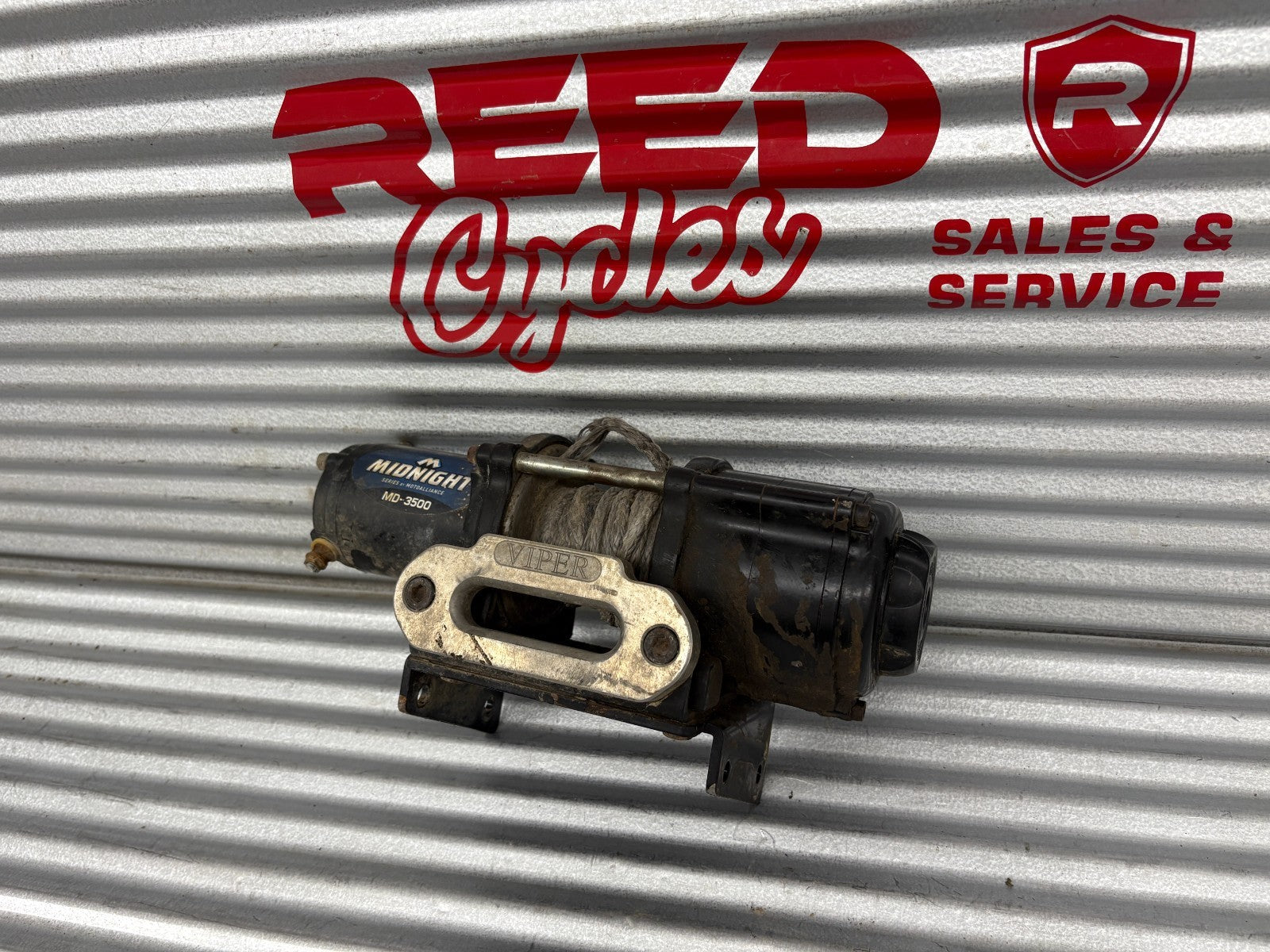 VIPER Midnight MD-3500 UTV/ATV 3500lb Black Synthetic Rope Winch Wiring Included