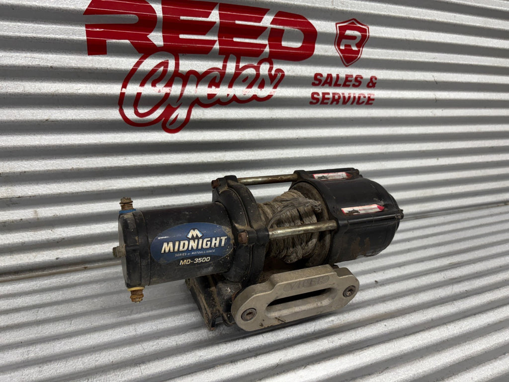 VIPER Midnight MD-3500 UTV/ATV 3500lb Black Synthetic Rope Winch Wiring Included