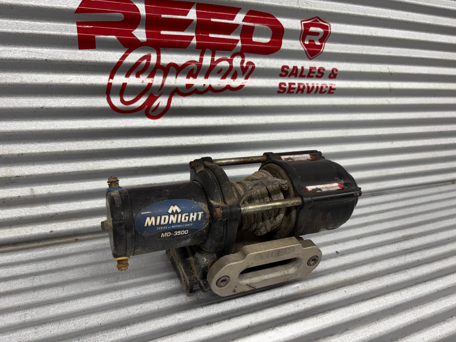 VIPER Midnight MD-3500 UTV/ATV 3500lb Black Synthetic Rope Winch Wiring Included