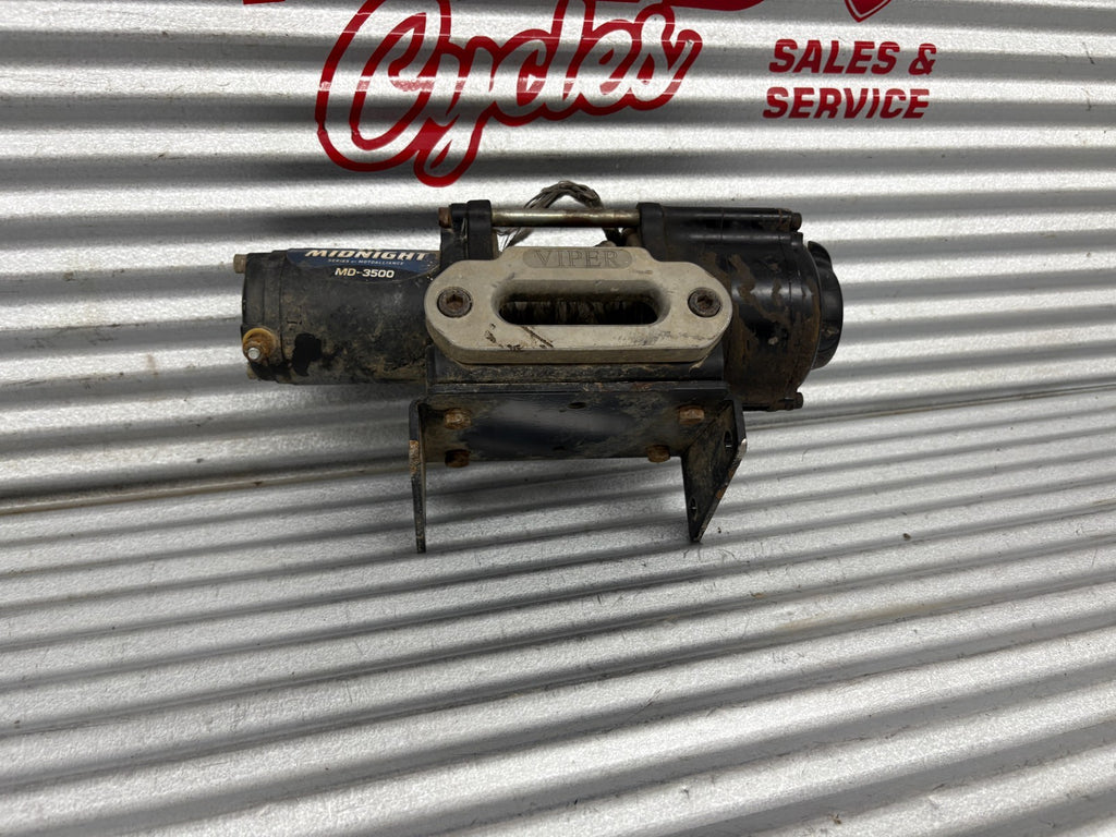 VIPER Midnight MD-3500 UTV/ATV 3500lb Black Synthetic Rope Winch Wiring Included