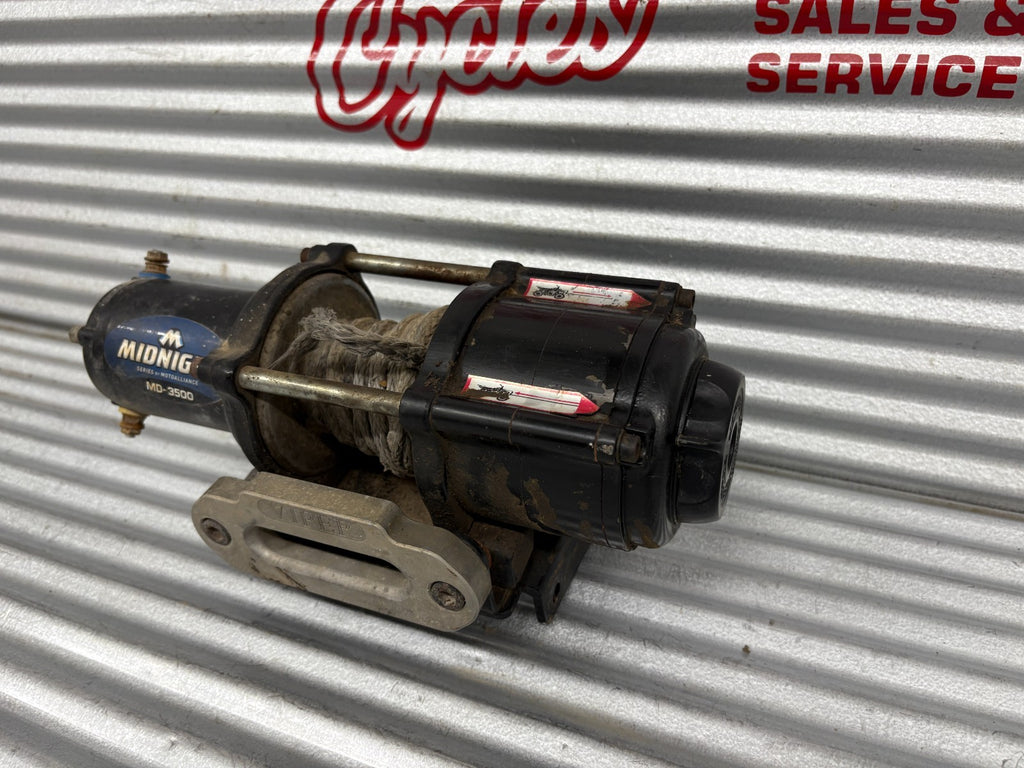 VIPER Midnight MD-3500 UTV/ATV 3500lb Black Synthetic Rope Winch Wiring Included