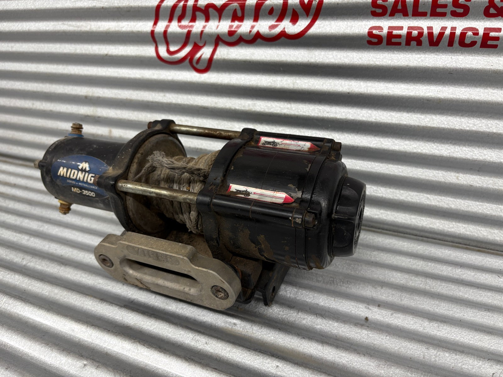 VIPER Midnight MD-3500 UTV/ATV 3500lb Black Synthetic Rope Winch Wiring Included