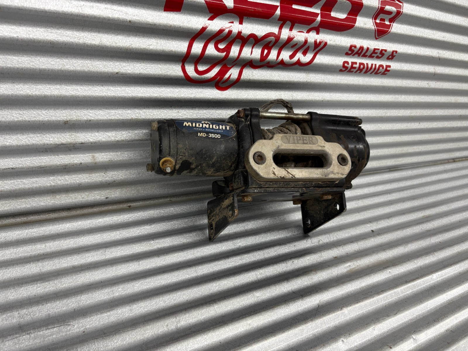 VIPER Midnight MD-3500 UTV/ATV 3500lb Black Synthetic Rope Winch Wiring Included