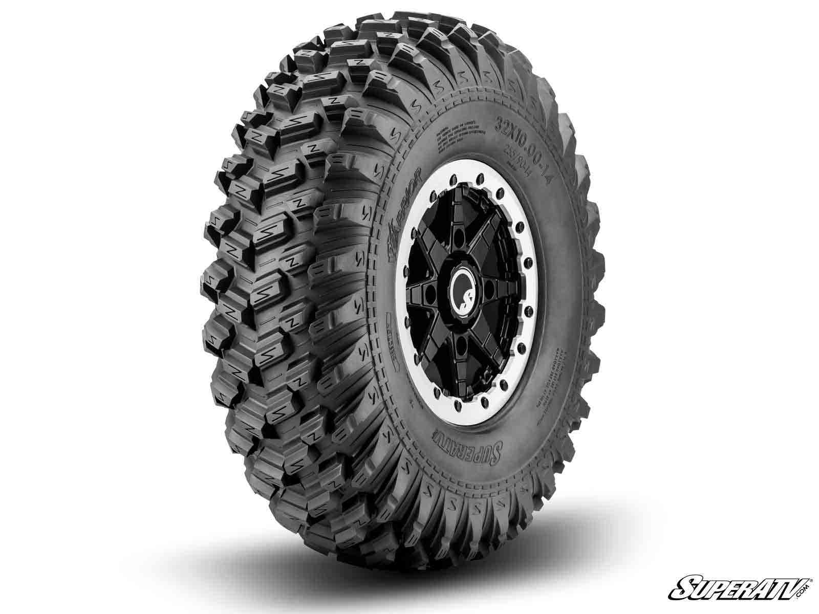 STICKY XT WARRIOR TIRES 34X10X14 ON 14X7 HEALY LOCK SERIES BEADLOCK WHEELS 4/137 PATTERN