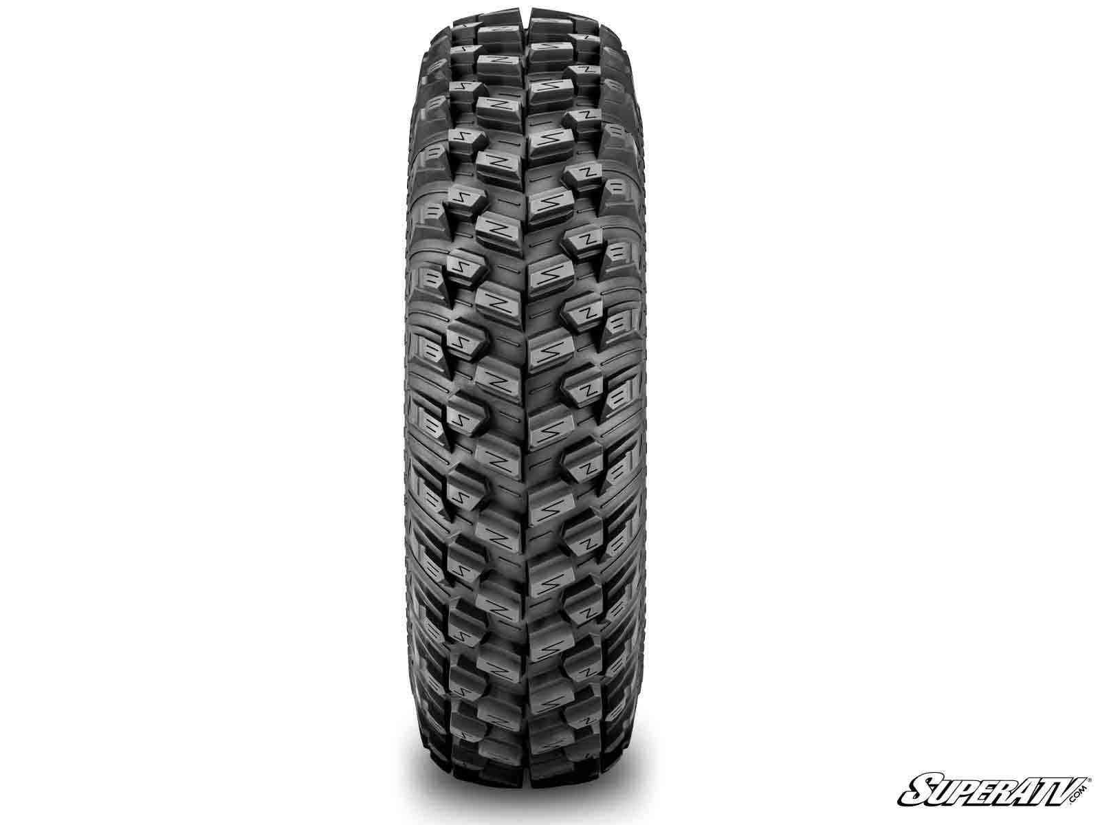 STANDARD XT WARRIOR TIRES 35X10X15 ON 15X10 ASSAULT INDUSTRIES HELLFIRE MATTE TITANIUM 4/136 PATTERN