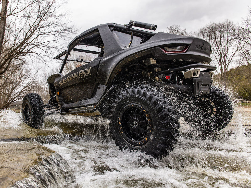 STANDARD XT WARRIOR TIRES 32X10X15 ON 15X10 ASSAULT INDUSTRIES HELLFIRE MATTE TITANIUM WHEELS 4/136 PATTERN