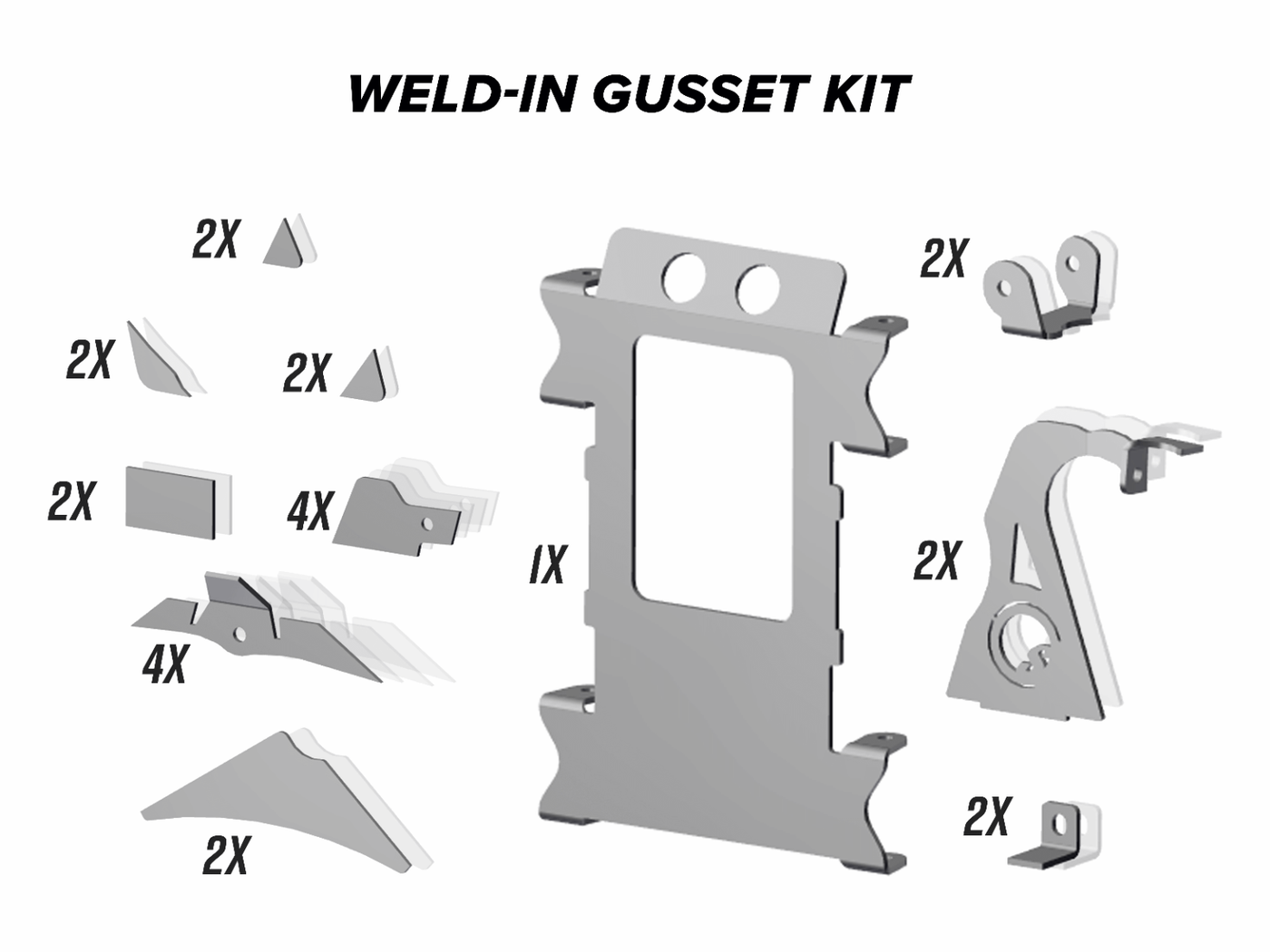 POLARIS RZR XP TURBO WELD-IN GUSSET KIT